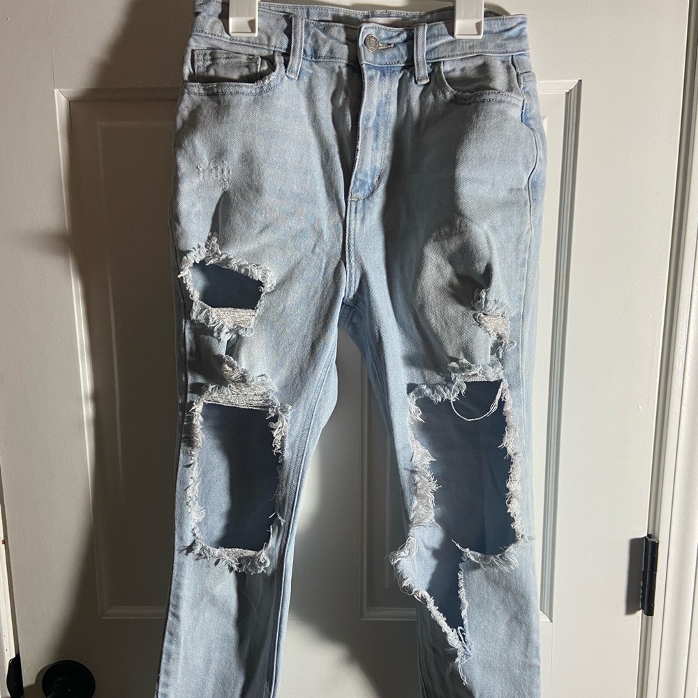 High Waisted Ripped Jeans